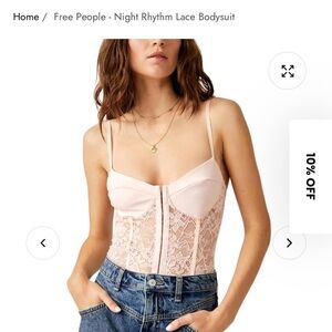 Free People Intimately Lace Bodysuit - Soft Pink